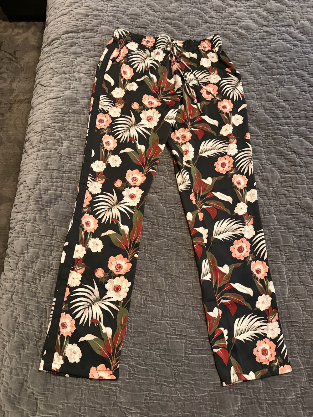 Scotch & Soda Black Tropical Floral Palazzo Pants